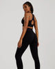 POWER SEAMLESS SCRUNCH LEGGINGS | BLACK <BR> PRE ORDER FOR 31ST JAN DELIVERY