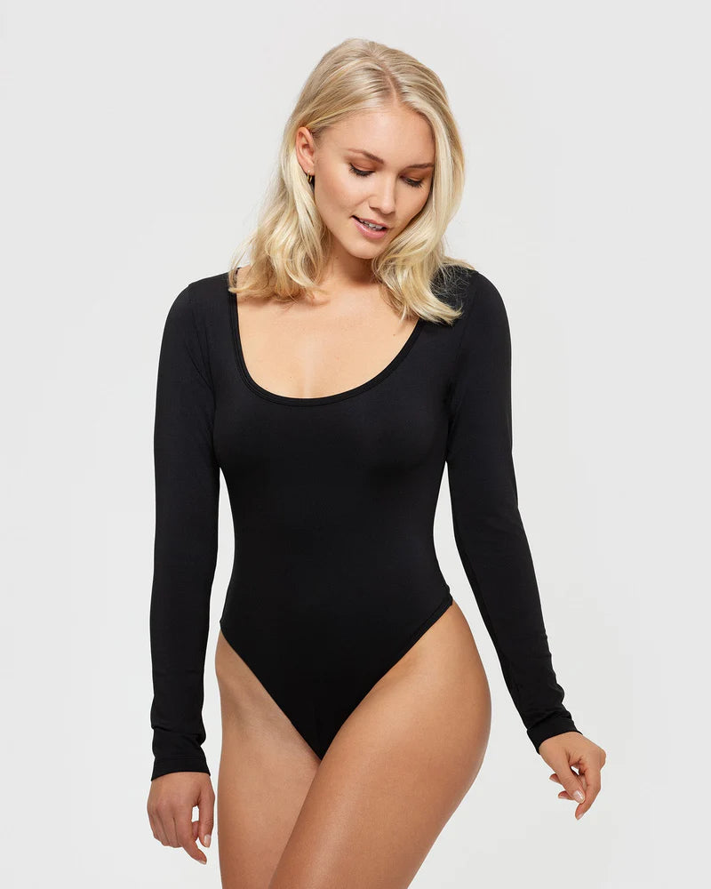 8 By YOOX JERSEY L/SLEEVE ROLL-NECK THONG BODYSUIT