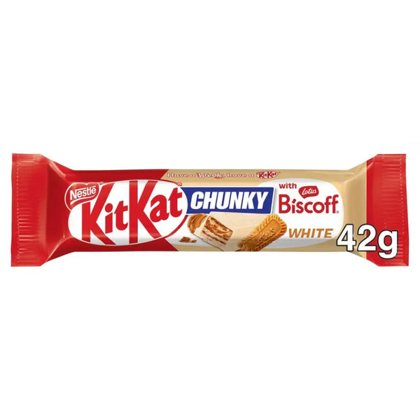 KIT KAT CHUNKY BISCOFF WHITE CHOCOLATE BAR